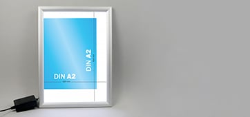LED snap frames – now also available in A2 format