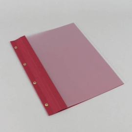Balance sheet folder A4, 4 eyelets, quick staple, high gloss cardboard bordeaux