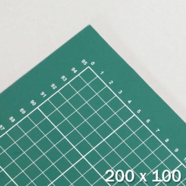 Cutting mat XXL, 200 x 100 cm, self-healing, with grid green