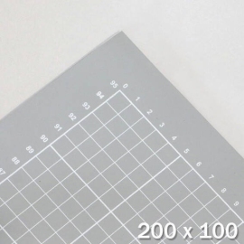 Cutting mat XXL, 200 x 100 cm, self-healing, with grid grey/grey