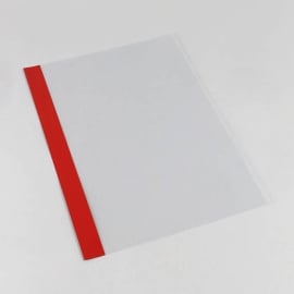 Binding cover foil, SureBind Nobless with groove red/transparent