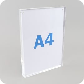 T-stand A4 magnetic, portrait format, acrylic, transparent 