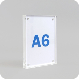 T-rack A6 magnetic, portrait format, acrylic, transparent 