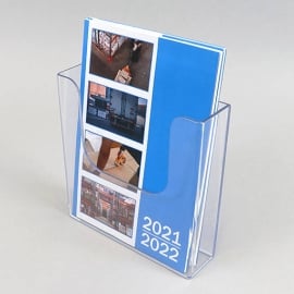 Brochure holder wall mounted A5, portrait, transparent 