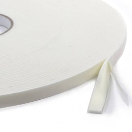 Double-sided adhesive PE foam tape, 3 mm thick, very strong/very strong, white 15 mm