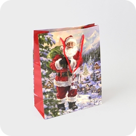 Santa Claus gift bag, 18 x 8 x 23 cm, colourful 