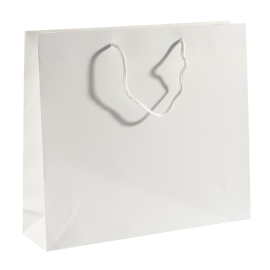 Gift bag 40 x 35 x 10 cm, white, glossy 