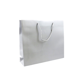 Gift bag 40 x 35 x 10 cm, silver, shiny 