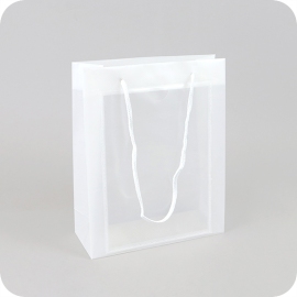 Advertising bag with A5 title page window, 20 x 25 x 8 cm, matt transparent 
