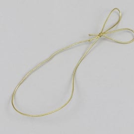 Elastic cord loop with knot and two additional loops 100 mm | gold