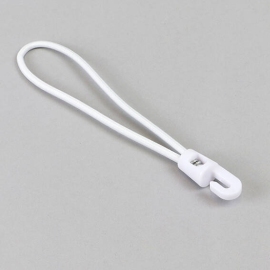 Bungee loops with hook, white, 150 mm 
