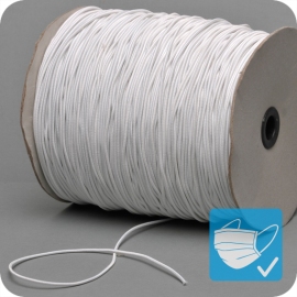 Elastic cords on reel, 1,5 - 1,6 mm, white (Roll with 500 m) 