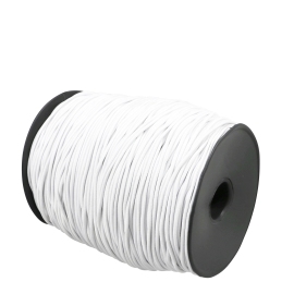 Elastic cords on reel, 2.5 mm, white (reel with 200 m) 