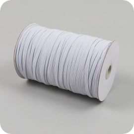 Flat elastic cords on reel, 5 mm, white (reel with 180 m) 