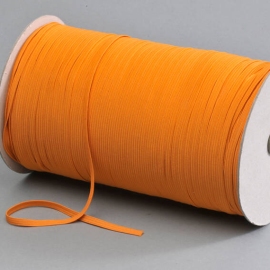 Flat elastic cords on reel, 5 mm, orange (reel with 500 m) 
