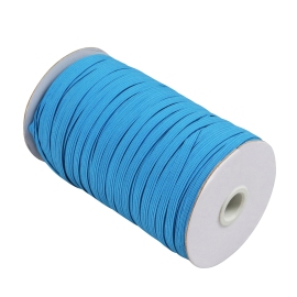 Flat elastic cords on reel, 6 mm, blue (reel with 125 m) 