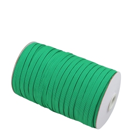 Flat elastic cords on reel, 6 mm, green (reel with 125 m) 