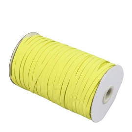Flat elastic cords on reel, 6 mm, yellow (reel with 125 m) 