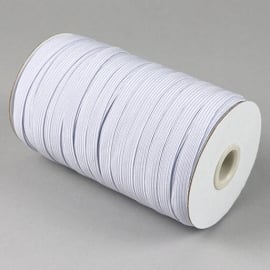 Flat elastic cords on reel, 8 mm, white (reel with 90 m) 