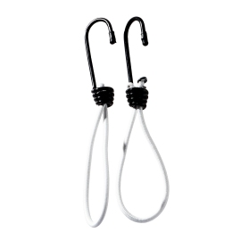 Bungee loops with metal hook 150 mm | white