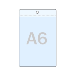 Display pockets for A6 vertical format, with round hole 