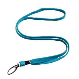 Lanyards, 10 mm wide light blue | with carabiner clip