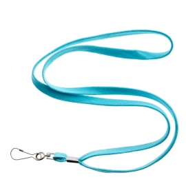 Lanyards, 10 mm wide light blue | with rotabable metal hook