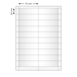 Print sheets Profil 20 / Team 20, 75 x 20 mm, blank 