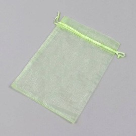 Organza bags with satin ribbon-drawstring light green | 150 x 200 mm