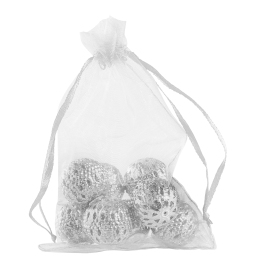 Organza bags with satin ribbon-drawstring white | 100 x 150 mm