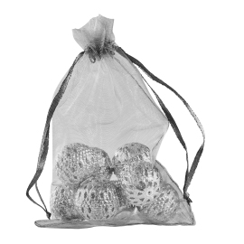 Organza bags with satin ribbon-drawstring black | 100 x 150 mm