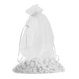 Organza bags with satin ribbon-drawstring white | 300 x 400 mm