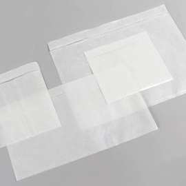 Packing list envelopes, unprinted, PE foil, transparent 