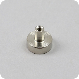 Pot magnet with screw socket, neodymium 13 mm