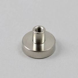 Pot magnet with screw socket, neodymium 16 mm