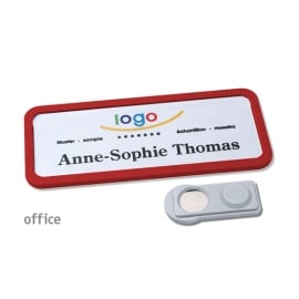 Name badges Magnet Office 30 red