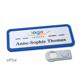 Name badges Magnet Office 30 blue