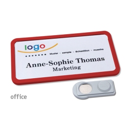 Name badges magnet Office 40 red