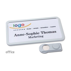 Name badges magnet Office 40 light grey
