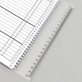 Bookmark ruler 20 cm for hanging in wire binding or spiral binding 