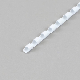 Plastic binder spines A4, round 6 mm | white