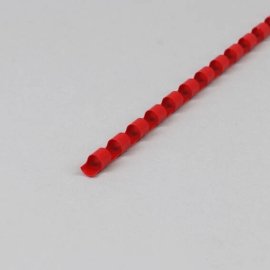 Plastic binder spines A4, round 6 mm | red