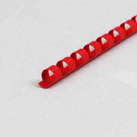 Plastic binder spines A4, round 8 mm | red