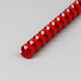 Plastic binder spines A4, round 19 mm | red