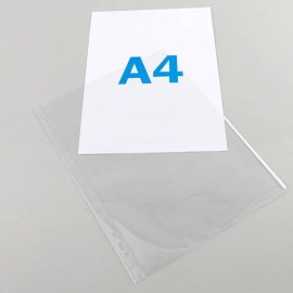 brochure pockets A4, half-sided signal edge, PP-foil, white white