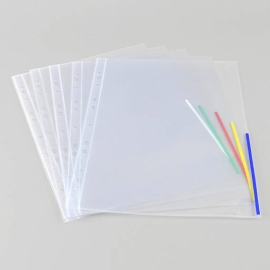brochure pockets A4, half-sided signal edge, PP-foil, assorted colours multicoloured