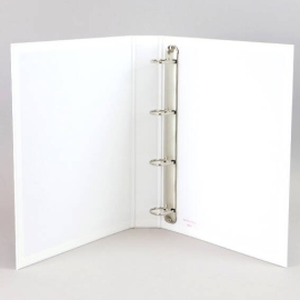 A4 ring binder with outside pockets 4 O-ring mechanism  | 30 mm | white