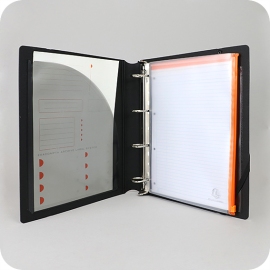 Ring binders A4, with CD and business card pocket, black 