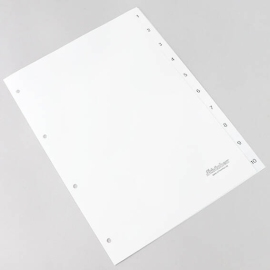 Index A4, numbers 1-10, 4-hole punching, white 