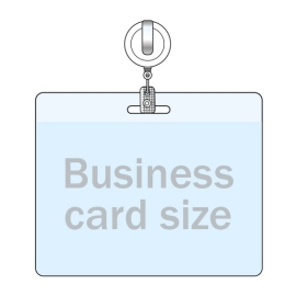 ID pockets, business card format with badge reel "Premium" 